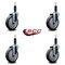 Service Caster 5'' Thermoplastic Rubber Wheel Swivel 1'' Expanding Stem Caster Set, 4PK SCC-EX20S514-TPRB-1-4 - alternate 2